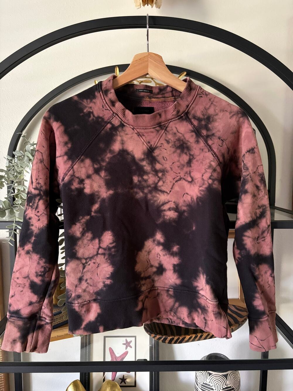 MOTHER The Shrunken Square Sweatshirt XS Go To Sleep In The Dark Tie Dye